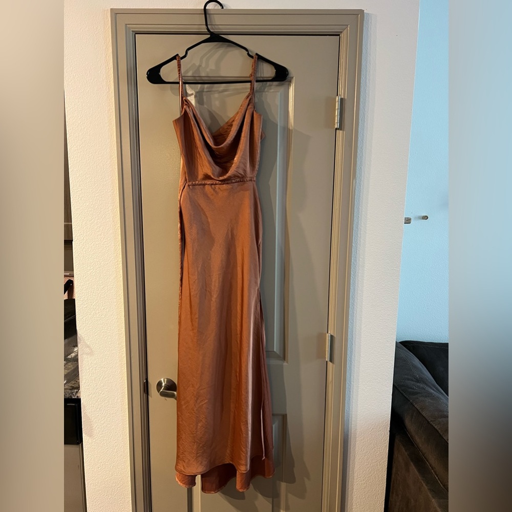 Hello Molly STAND ON MY OWN MIDI DRESS RUST - Picture 6 of 8
